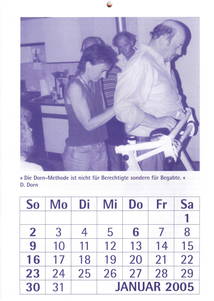 3. Selbsthilfe-Kalender der Dorn-Therapie 2005