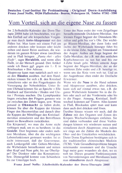 3. Selbsthilfe-Kalender der Dorn-Therapie 2005